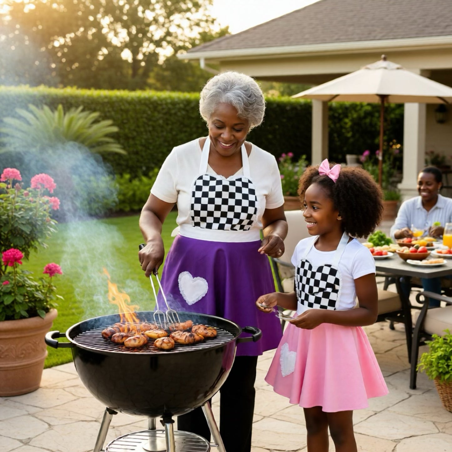 The Classic Checkerboard Heart Apron — Elegance Meets Everyday Joy