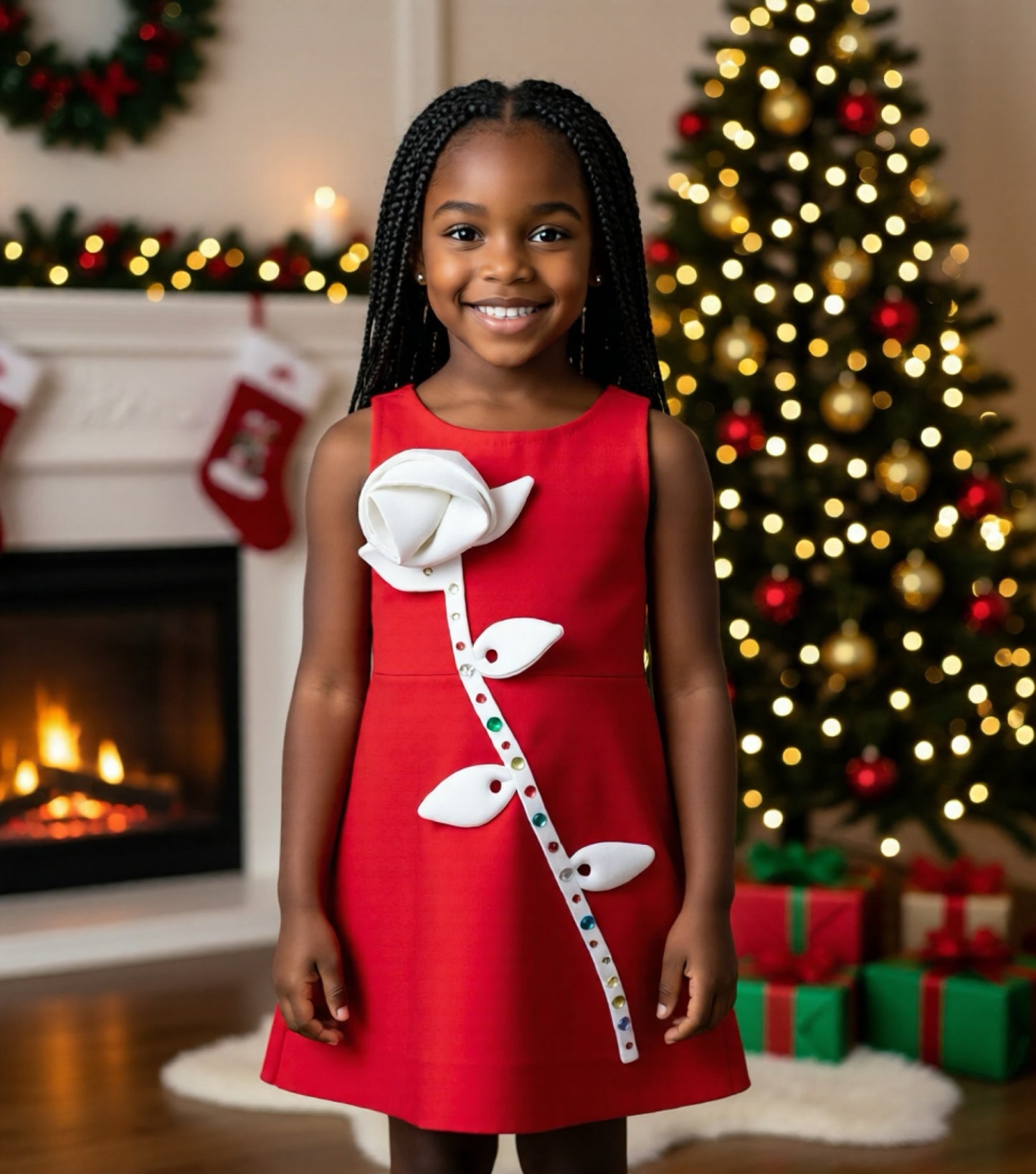 ✨ Blossom Couture Rose Dress – Holiday Luxury Edition