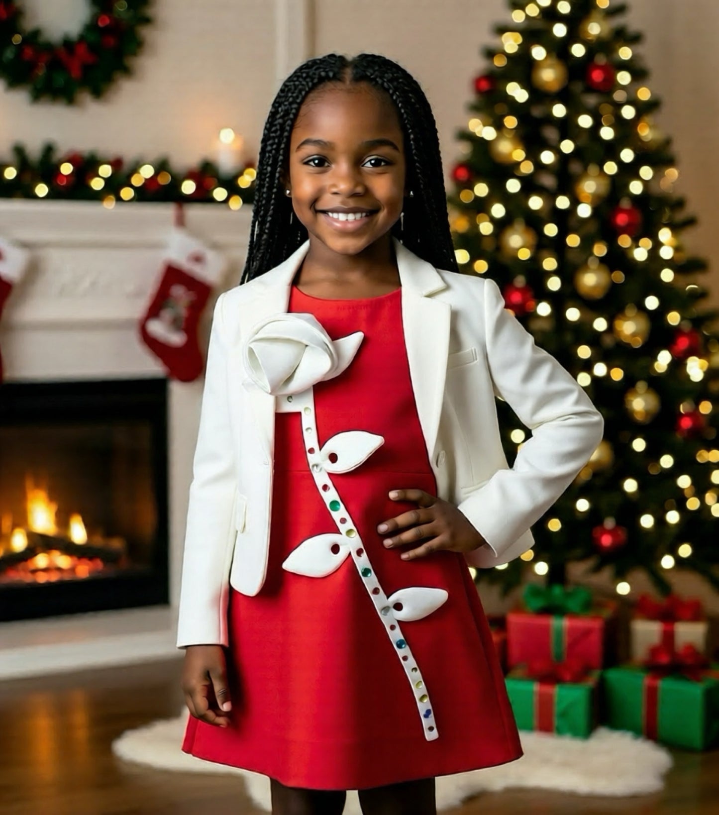 ✨ Blossom Couture Rose Dress – Holiday Luxury Edition